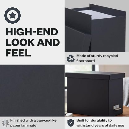Bigso John Fiberboard Label Frame Desktop File Storage Box - Image 5
