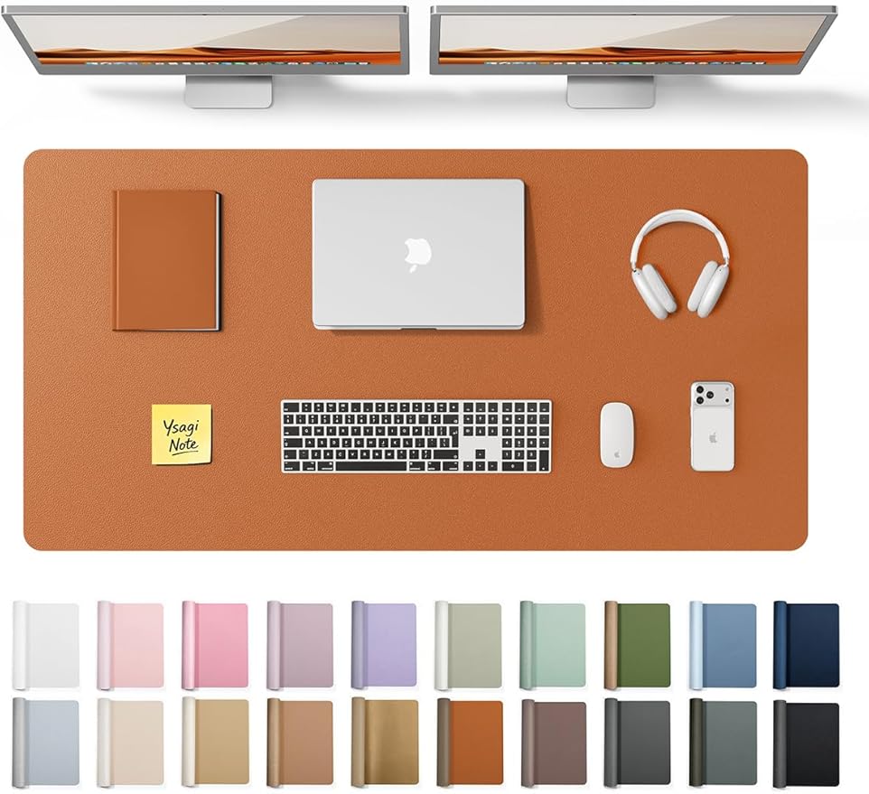 YSAGi Leather Desk Protector, Office Mat, Large Mouse Mat, Non-Slip PU Leather by YSAGi