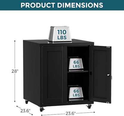 Large Printer Stand with Storage and Lock, 3D Heavy-Duty Printer Cabinet - Image 4