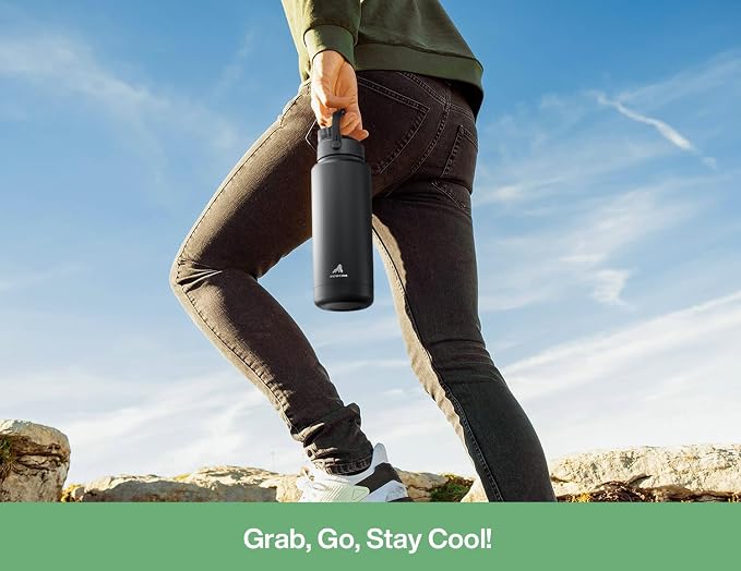 POWCAN 32 oz Insulated Water Bottle with 2-in-1 Straw and Spout Lid, Keep Cold 24H, Leak-Proof, BPA-Free, Double Wall Stainless Steel Water Bottle for Sports, Gym, Travel, and School (Mint) - Image 6