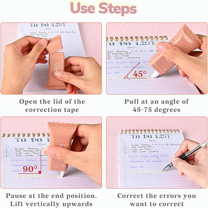 Temiary 6 Pcs White Correction Tapes, Cute White Smooth Pull Out Tape - Image 4