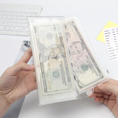 NatSumeBasics 6-Tab Clear Cash Envelope Stuffing Wallet - Image 2