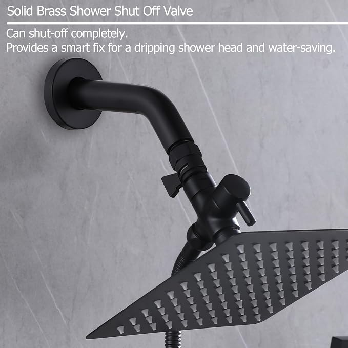 2 Handles Shower Faucet Set with Tub Spout Bathtub Shower Faucet Combo Set Shower System Complete Tub and Shower Trim Kit Matte Black - Image 5