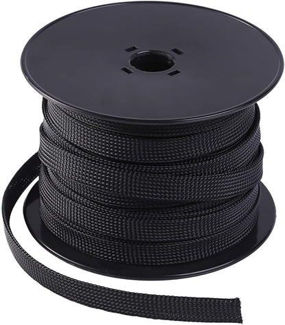 Keco 100ft – 3/4 inch PET Braided Expandable Cable Sleeve – Wire Sleeving by KECO