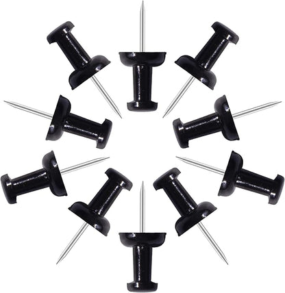 VAPKER Push Pins Tacks 120Pcs Solid Black Thumb Tacks Larger Size Pin Map Tacks by VAPKER