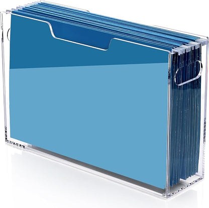 Hanging File Folder Organizer, Acrylic File Organizer Box by Tfirhuoe