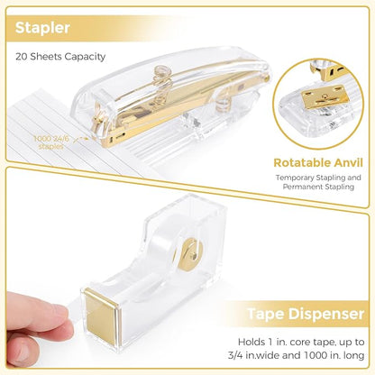SKYDUE Gold Office Supplies Set, Pencil Holder - Image 4