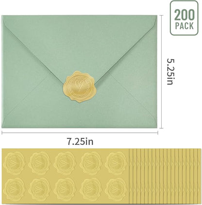 200 PCS Sage Green Colorful A7 Envelopes - Image 2