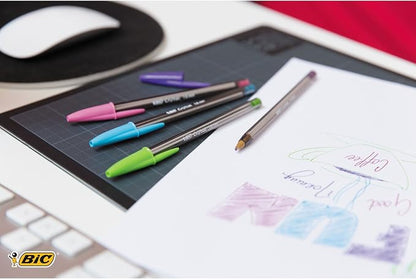 BIC Cristal Fun, Ballpoint Pens, Smudge-Proof Writing Pens and Wide Point - Image 5