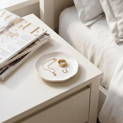 Ceramic Jewelry Tray, Personalized Initial Jewelry Dish - Image 6