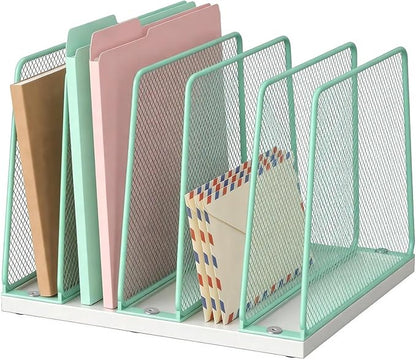 LEKETREE Desk File Organizer, 5-Section Upright File Sorter, Vertical File by Stylishworkspaceeffortlessorganization