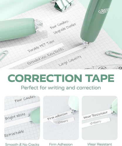 Four Candies Refillable Retractable White Correction Tape, School Supplies - Image 4