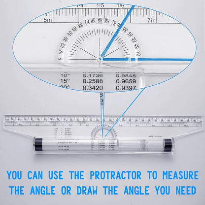 Frienda 2 Pieces Plastic Measuring Rolling Ruler Drawing Parallel - Image 4