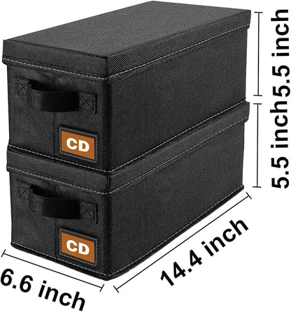 CD Storage Box & Case, Each Holds 35 CDs, Desktop & Closet CD Organizer - Image 2