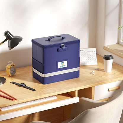 Fireproof File Box with Lock, Document Box Storage Organizer, Suitable - Image 5