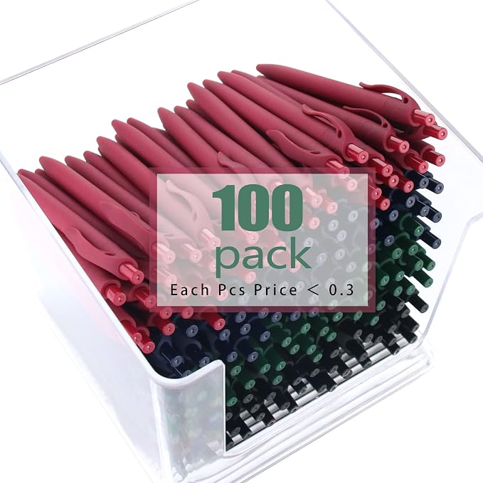 deegtran 100 Pack Orange Barrel Retractable Medium Point Ballpoint Pens - Image 3