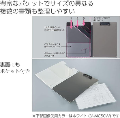 Kokuyo Clipboard Folder, 3 Pack A4 Foldable Clipboard Folio - Image 5