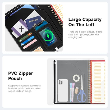 Ospelelf Clipboard with Storage Spiral Clipboard Folio - Image 3