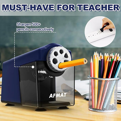 AFMAT Electric Pencil Sharpener Heavy Duty, 6-Hole Classroom Pencil Sharpener - Image 5