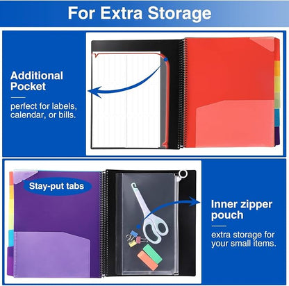 Forvencer 12 Pocket Project Organizer, 1/6-cut Tab Binder Organizer - Image 6
