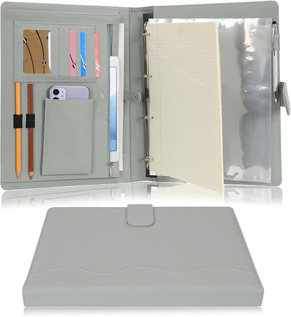Wonderpool A4 PU Leather 3 & 4 Ring Holder Writing Portfolio Multi Document Case by Wonderpool