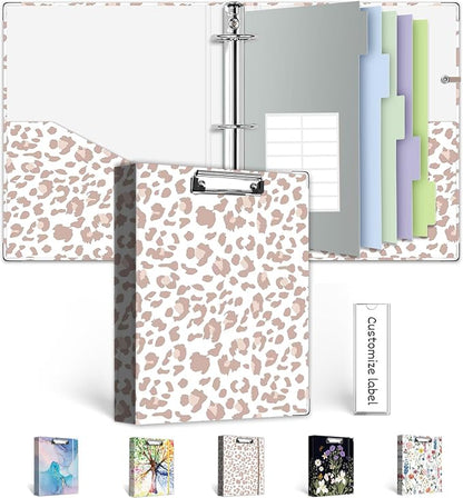 Mini 3 Ring Binder 1 Inch for 5.5"x8.5" Paper, Cute Small Three Ring Binders by BVSSX