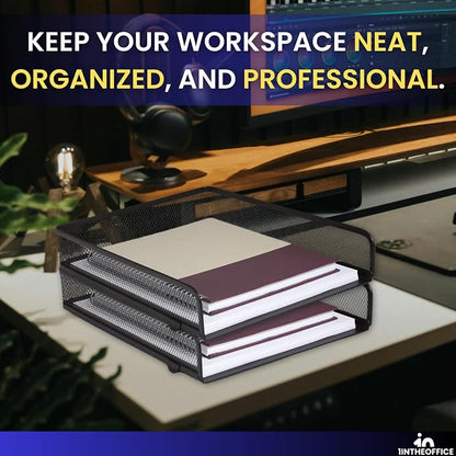 1InTheOffice Letter Trays for Desk Stackable, Front-Load Mesh Desk Tray - Image 7