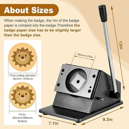 25mm Button Paper Cutter Graphics Punch Cutter - Image 2