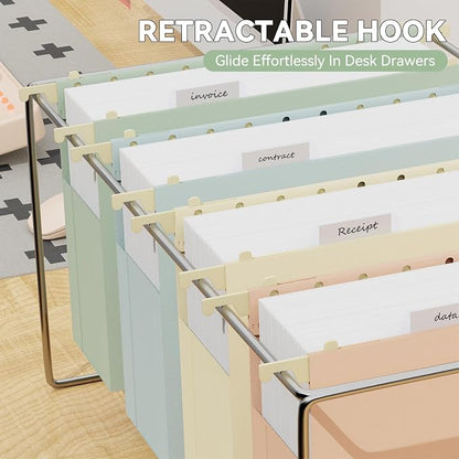 Plastic Hanging File Folders Extra Capacity, Expandable Large Pastel Hanging - Image 6