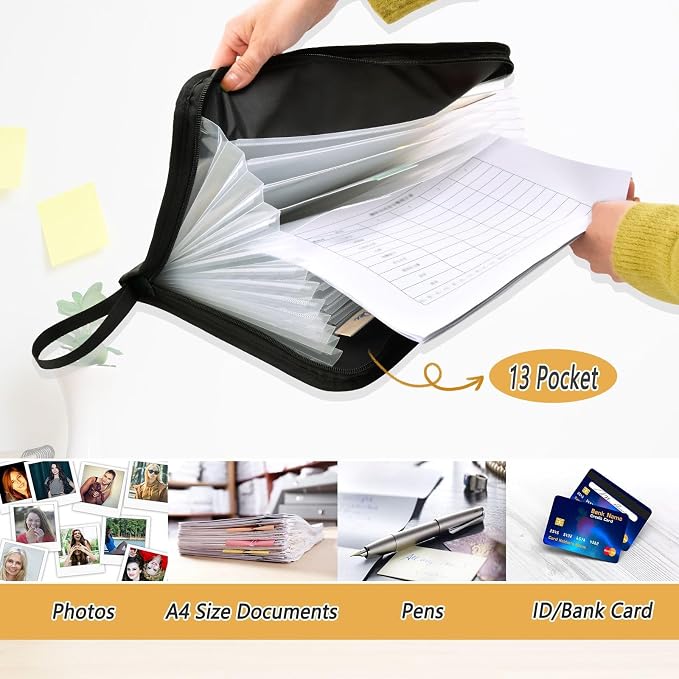 Moose Brown Wood Accordion File Organizer Expanding Document Folder - Image 5