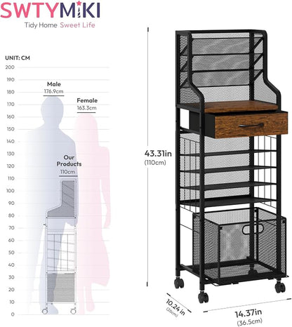 SWTYMIKI 10-Tier Rolling File Cart - Image 9