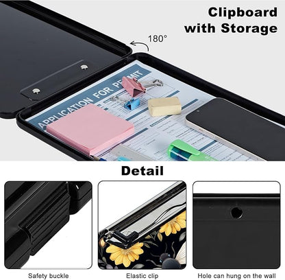 Clipboard with Storage, Plastic Storage Clipboard with Low Profile Clip - Image 3