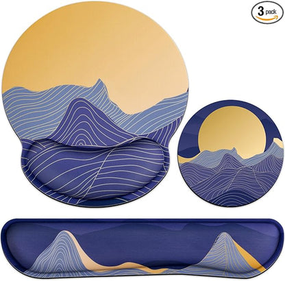 Ergonomic Keyboard Wrist Rest, Mouse Pad by QOMOLAMA
