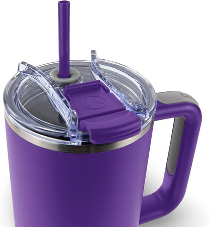 Hogg Big Swig 40 oz Tumbler with Handle and Straw - Purple, 40oz Insulated Stainless Steel, Water Tumbler with Straw, Water Cup with Handle, Versatile Leak Proof Lid - Image 2