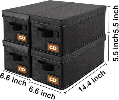 CD Storage Box & Case, Each Holds 35 CDs, Desktop & Closet CD Organizer - Image 2
