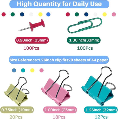 250 PCS Colored Office Clips Set - Image 2