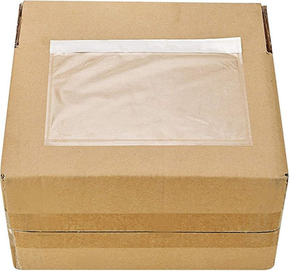 SJPACK 1000 7.5" x 5.5" Clear Adhesive Top Loading Packing List/Label Envelopes - Image 3
