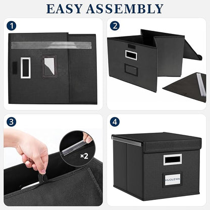 File Organizer Box with Lid, Collapsible File Folder Organizer - Image 7
