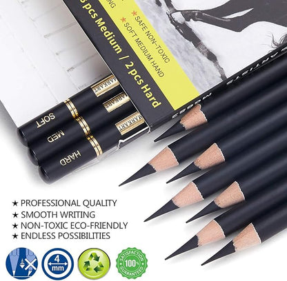 MARKART Professional Charcoal Pencils Drawing Set - Image 2
