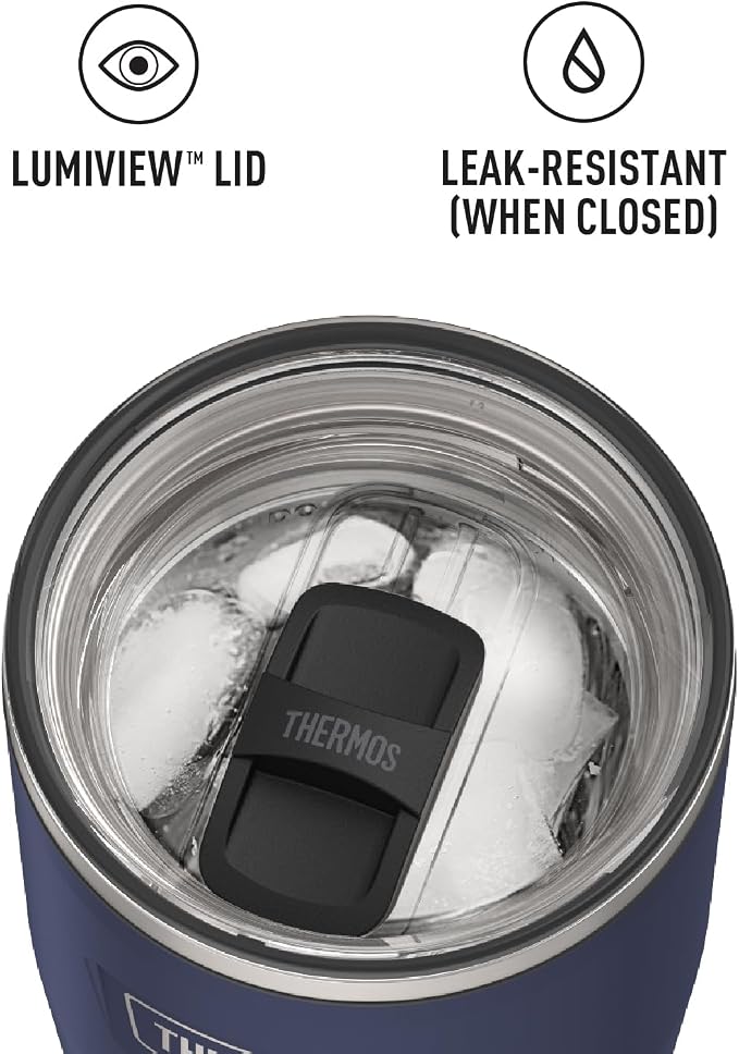 THERMOS ICON SERIES, Stainless Steel Tumbler with Slide Lock, 24 Ounce, Mystic Navy - Image 5