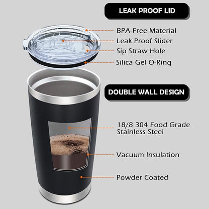 AIANJI 20oz Tumbler Bulk Stainless Steel Tumblers with Lid Vacuum Insulated Double Wall Travel Coffee Mug Powder Coated Tumbler Cup for Hot and Cold Drinks(Black, 12 pack) - Image 3