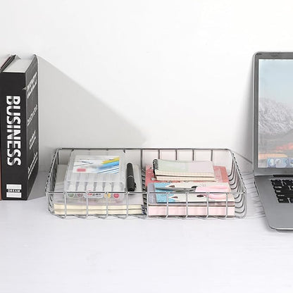 BTSKY Multipurpose A4 File Tray Wire Desk Tray Organizer Elegant Letter Size - Image 2