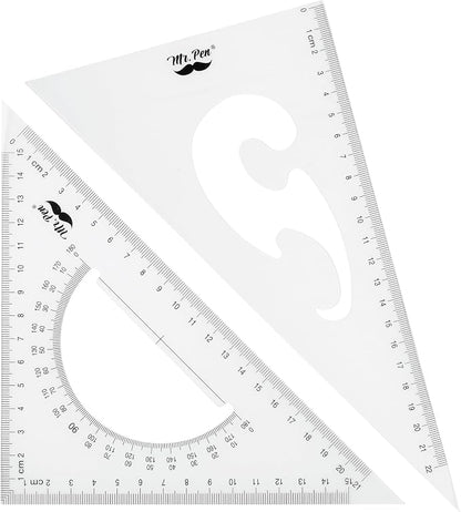 Mr. Pen- Triangle Ruler, 2 Pack, 30/60 & 45/90 | Right Triangle Ruler by MrPen