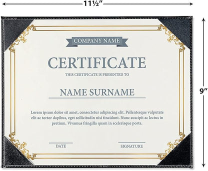 Fine Stationery Black Faux Leather Certificate Holders - Image 2