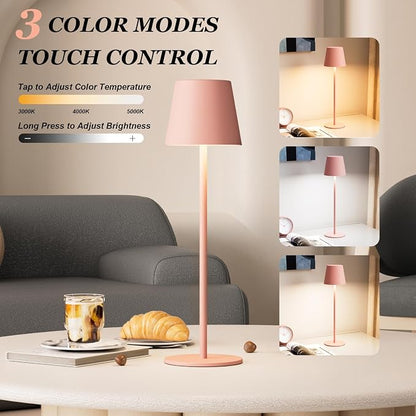 Kakanuo Cordless Table Lamp Rechargeable Pink - Image 2