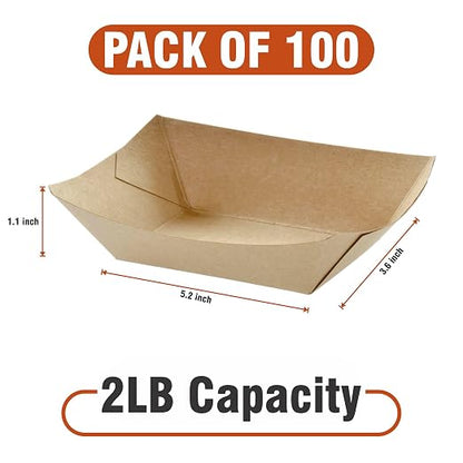 2lb Natural Kraft Paper Food Trays - Image 7