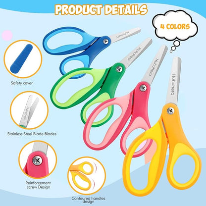 Huhuhero Kids Scissors, Soft Grip Craft Cutting Scissors - Image 2
