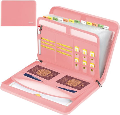 Accordion File Organizer, 13 Pockets Fireproof Expanding File Folder by Hontom