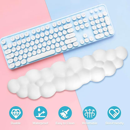 Cloud Wrist Rest Keyboard | Memory Foam, PU Leather, Ergonomically Designed - Image 7