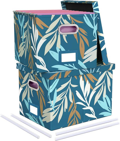 Oterri 2 Pack File Storage Organizer, Document Organizer, Portable File Box by Oterri